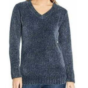 Orvis Plush Chenille Marled Navy Sweater